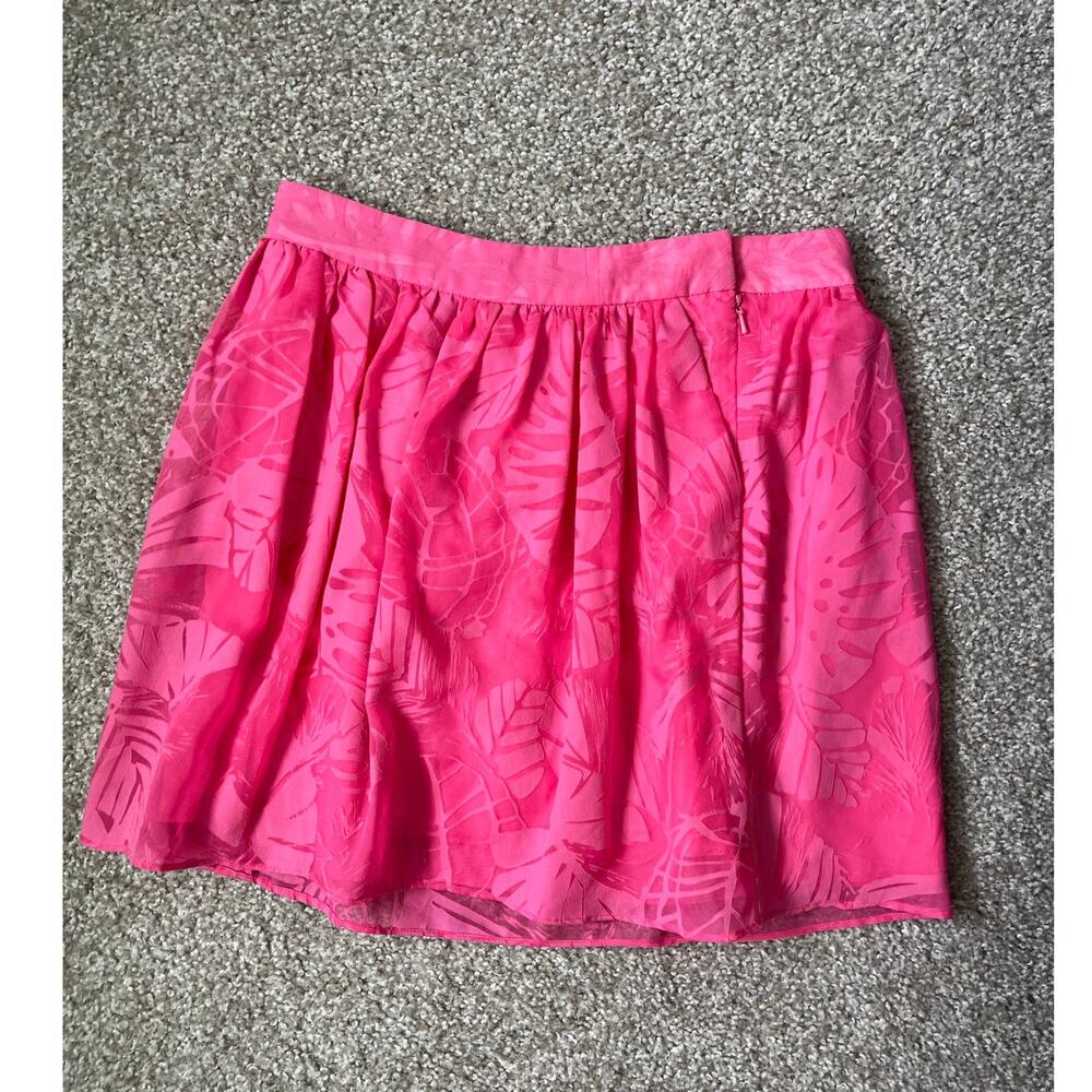 Lilly Pulitzer Whitley Skirt Pink Floral Burnout Tropical Beach Preppy Size 2